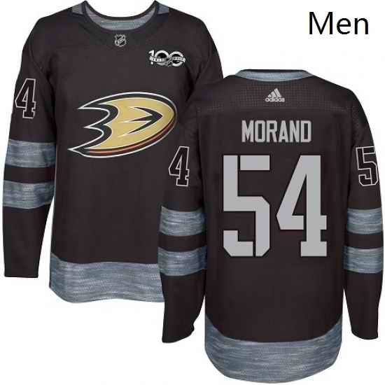 Mens Adidas Anaheim Ducks 54 Antoine Morand Authentic Black 1917 2017 100th Anniversary NHL Jersey